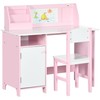 Qaba Toddler Desk and Chair Set, Kids Writing Desk Study