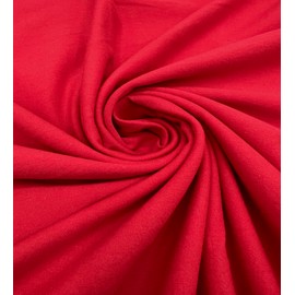 EOVEA - Cotton Spandex Fabric by The Yard - 4 Way Stretch Jersey Knit - Spandex & Cotton T-Shirt Fabric - Lightweight, Breathable - 60" Wide Roll| 10 oz(Red, 1 Yard)
