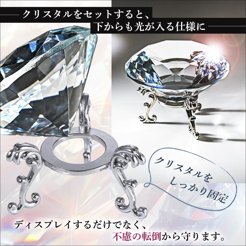 SALUDABLE Crystal Diamond Paperweight Jewelry Clear Figurine with Base (80mm)