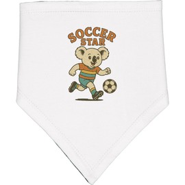 inktastic Cute Koala Soccer Star Shirt Baby Bandana Bib White and Black 46a47