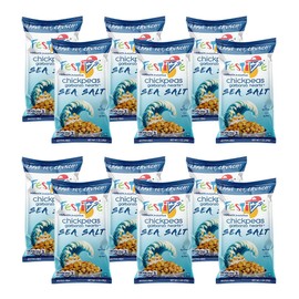 Snack Festive Sea Salt Chickpea Garbanzo Beans, 12 Packs of 1 oz Crunchy Protein Balanced Macro Vegan Snack, Alternative Popcorn Granola Substitute, Nut-Free Multipack Non-GMO Soy-Free