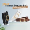 Cinturón para Mujer, 3 Piezas Cinturón de Piel Genuina con