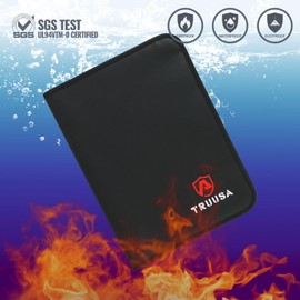 Truusa Fireproof Document Organizer, 13 Pocket Accordion File Folder with Zipper & Labels, Important File Organizer Waterproof Fireproof Safe with Multi-Pockets for Letter Size A4(Rainbow)