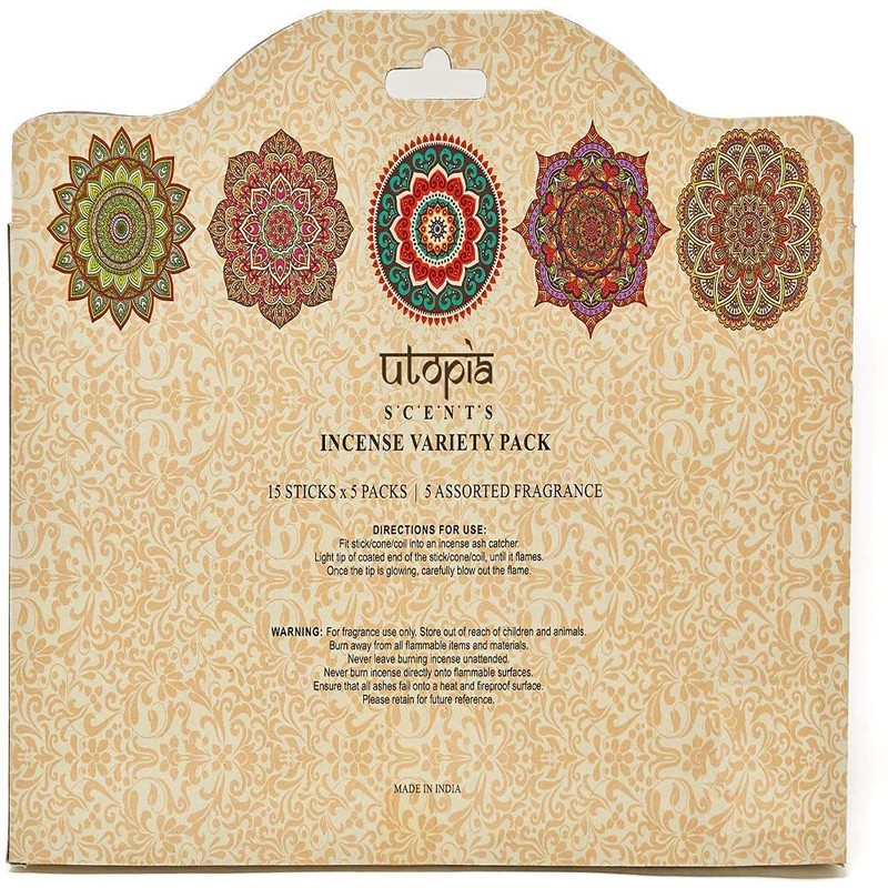 Utopia Scents Premium Quality Incense Sticks. Lavender, Sandalwood, Jasmine, Vanilla