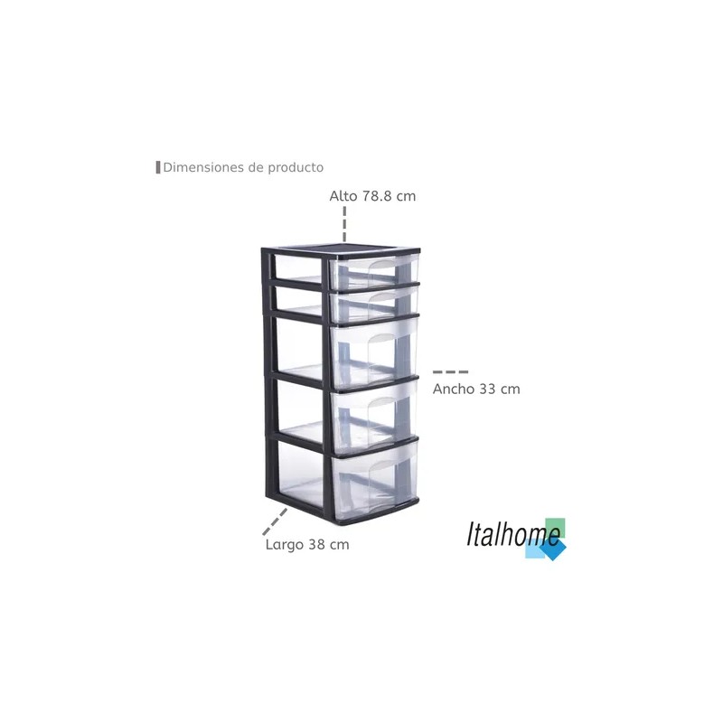 Cajonera De Plástico Italhome Fox 5 Organizador Multiusos