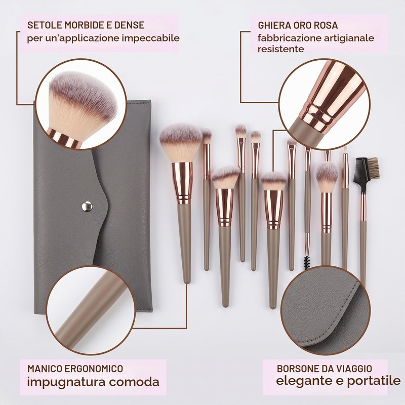 LuLiyLdJ Pennelli Make Up, 15 Pezzi Set Pennelli Trucco Professionale
