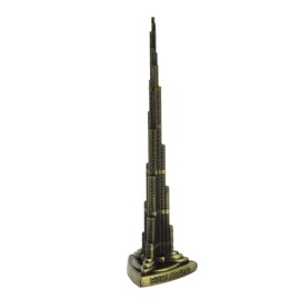 CHEOTIME Burj Khalifa Tower Model, 18 cm / 7.1 Inch Building Architecture Model Burj Khalifa Tower Ornament Alloy Model Metal Ornament Office for Crafts Decor