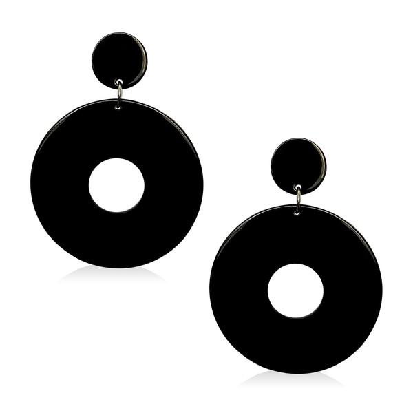 WUWEIJIAJIA Unique 80s 90s Boho Black White Huge Acrylic Hollow