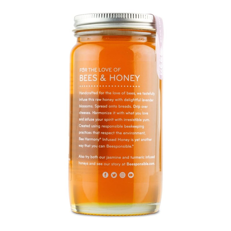 Bee Harmony Lavender Infused Honey, 12 OZ Each, Pack of