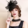 BACH AND BOUJEE Black Tea Party Hat Gloves Women Fascinators