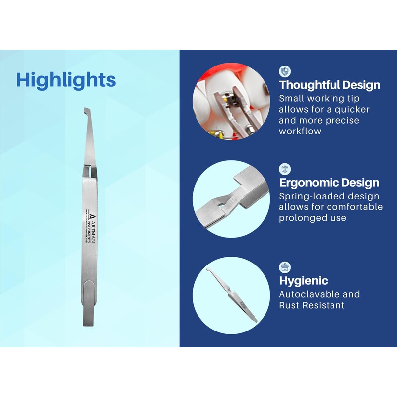 ARTMAN INSTRUMENTS Orthodontic Bracket Placer Bracket Self Holder Tweezers |