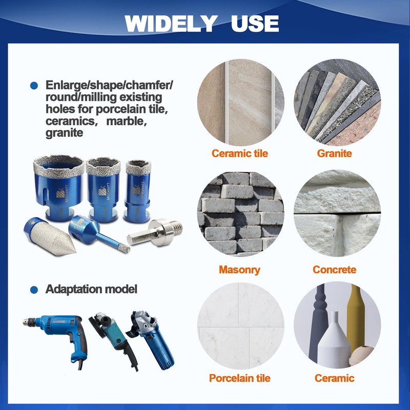 Diamond Drill Tile Drill Bit Set - 6/25/35/50 mm Diamond