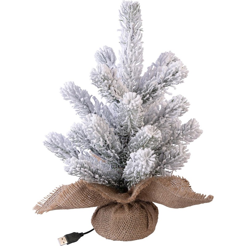 infactory Mini Christmas Tree with USB: Set of 4 Decorative