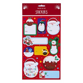 Design by Violet Christmas Sticker Gift Tag Set Xmas for Children - Pack of 50 - Assorted Festive Designs - Gift Tags for Presents - Gift Wrap for Christmas - Stickers for Christmas