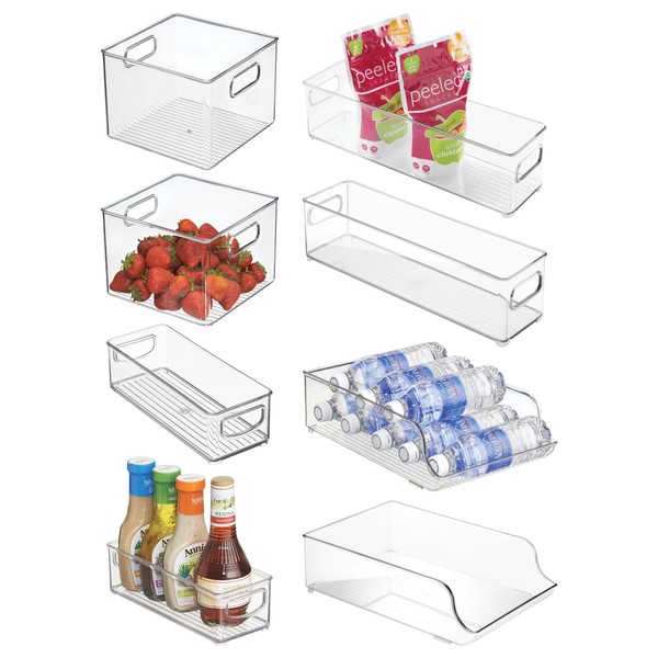iDesign Fridge Storage Bin Set - Includes Bins with Handles