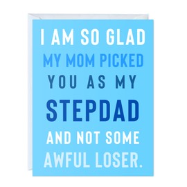 Stepdad Birthday Card For Stepfather, Husband Him, Thank you Greeting Card for Parents (Picked You as my Stepdad)