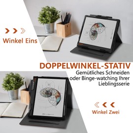 Case for Boox Note Air 4C / Boox Note Air 3C / Note Air 3 / Note Air 2 / Air 2 Plus Tablet - PU Leather Case with Wrist Strap / Pen Holder and Automatic Sleep Wake-up Function (Black vs Brown)