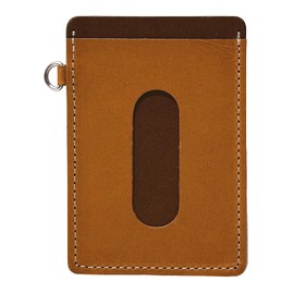 [Acacia Style] Tochigi Leather Pass Case, Bi-Color, Commuter Holder, 2 Pockets, Genuine Leather, Lightweight, Thin, brown/camel