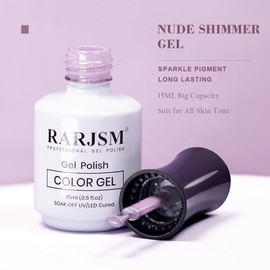 RARJSM Light Purple Glitter Gel Nail Polish Jelly Shimmery Sheer Lavender Nude Gel Polish Chunky Iridescent Sparkly Translucent Natural Color 15ml Soak off for French Manicure Nail Art Home Salon