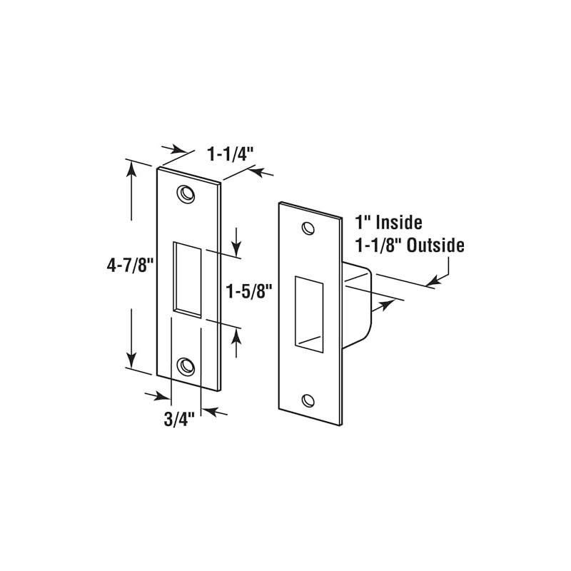 Prime-Line U 95395 Box Armored Security Strike, 4-7/8 inch Height