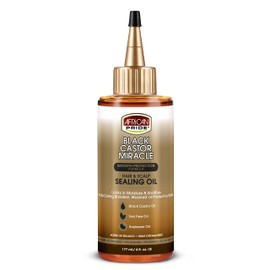 African Pride African Pride Black Castor Miracle Hair & Scalp Sealing Oil - Locks in Moisture & Soothes, Contains Black Castor/Tea Tree/Soybean Oil, 6 oz
