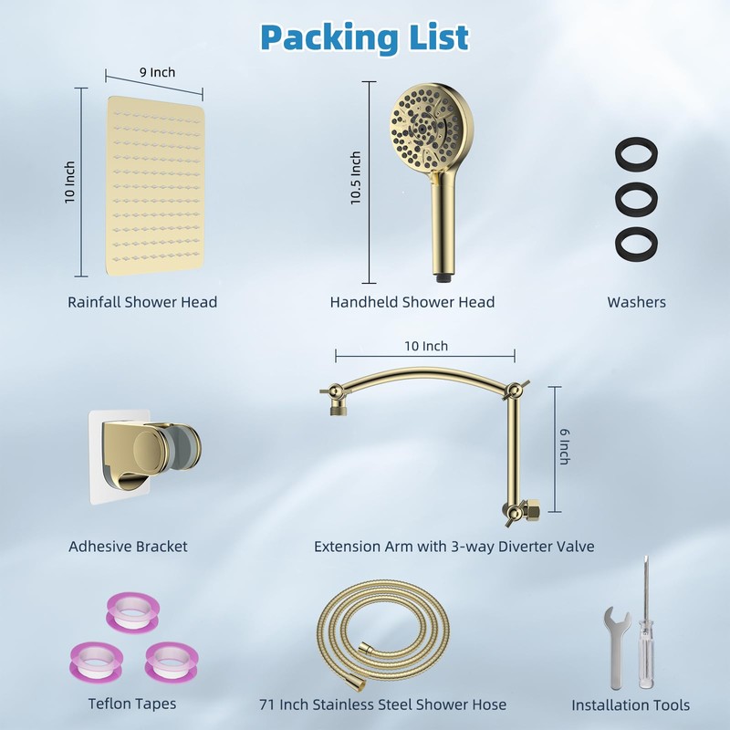 Hibbent All Metal cUPC Certified Shower Head, 10'' High Pressure