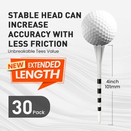Amy Sport Extra Long Golf Tees Plastic 4 Inch or 5 Inch (White, 4 Inch)