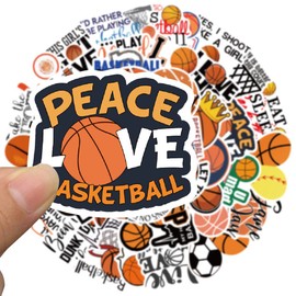 Basketball Stickers for Men Boys,50 PCS Sports Trash Talk Graffiti Vinyl Waterproof Decals for Water Bottles Computer Bicycle Skateboard Luggage Phone Pad Laptop Kids Teens Adults Stickers Pack