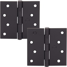 Stone Harbor Hardware 4" Door Hinges, Square Corner, Oil-Rubbed Bronze, 2-Pack