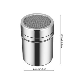 ZUIHUI Powder Sugar Shaker Duster with Lid, Fine Mesh Shaker Powder Cans for baking soda Cocoa Cornstarch Coffee Flour ect(1 Pack)