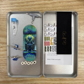 LEEFAI Pro Fingerboard Complete Set 34x96mm Maple Deck 4.0 Trucks UV Print Design Mini Finger Skateboard - Op3ra V3-Alienation