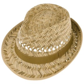 Lipodo Airy Trilby Straw Hat for Men and Women – Made in Italy – Made of 100% Straw – Airy Head Climate – Wide Fabric Grosgrain Ribbon Set – Summer Hat – Beach Hat – Fedora Spring/Summer, natural