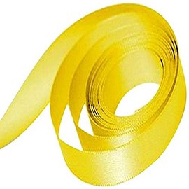 Papillon Single Face Satin Ribbon, 5/8" Wide X 100 Yards, Daffodil Yellow