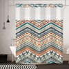 Yanutan No Hook Shower Curtain,Orange Bohemian Double-Layered Shower Curtain with