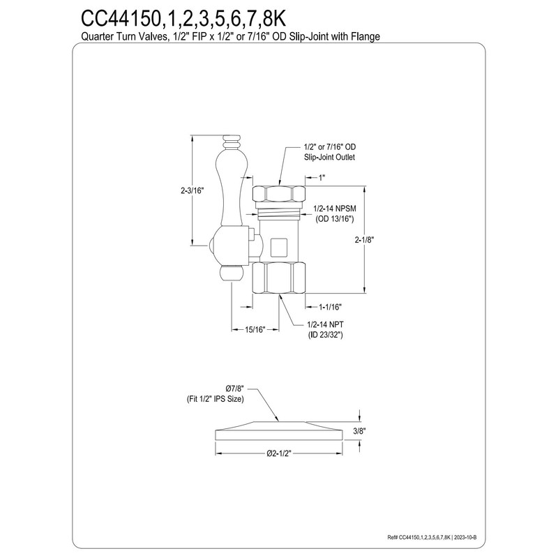 Kingston Brass CC44155K Vintage Straight Stop Valve, Oil Rubbed Bronze