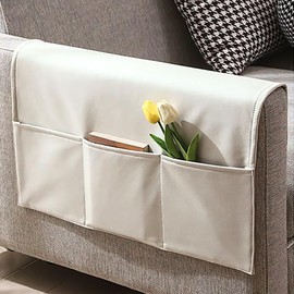 Waterproof Sofa Chair Armrest Organiser Non-Slip Couch Recliner Beside Hanging Caddy Pocket TV Remote Control Holder Sofa Arm Tidy Storage Bag with 3 Pockets Holder Pouch for Cellphone Tablet Notepad
