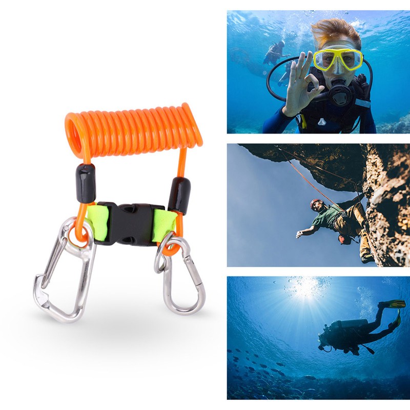 Keep Diving Anti lost Spring Coil Lanyard Safety Emergency Tool