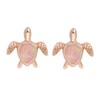 SILBERTALE Elegant S925 Sterling Silver Turtle Stud Earrings with Pink