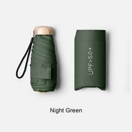 Portable Foldable Umbrella, 1 Count Lightweight Waterproof Umbrella, Rain & Sun Dual Use Umbrella for Outdoor Travel, Camping, Running, Folding Umbrella, Boyfriend Gift, Camping Accessories:_Dark Green_one-size