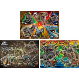 EPOCH 62-305 Jurassic World: Dinosaurs’ Resurrection 72/81/96 Piece Children's Puzzle, 7.2 x 10.2 inches (18.2 x 25.7 cm), 3 Types of Puzzles, Sample Sheet, Guide Frame, Ages 3 And Up