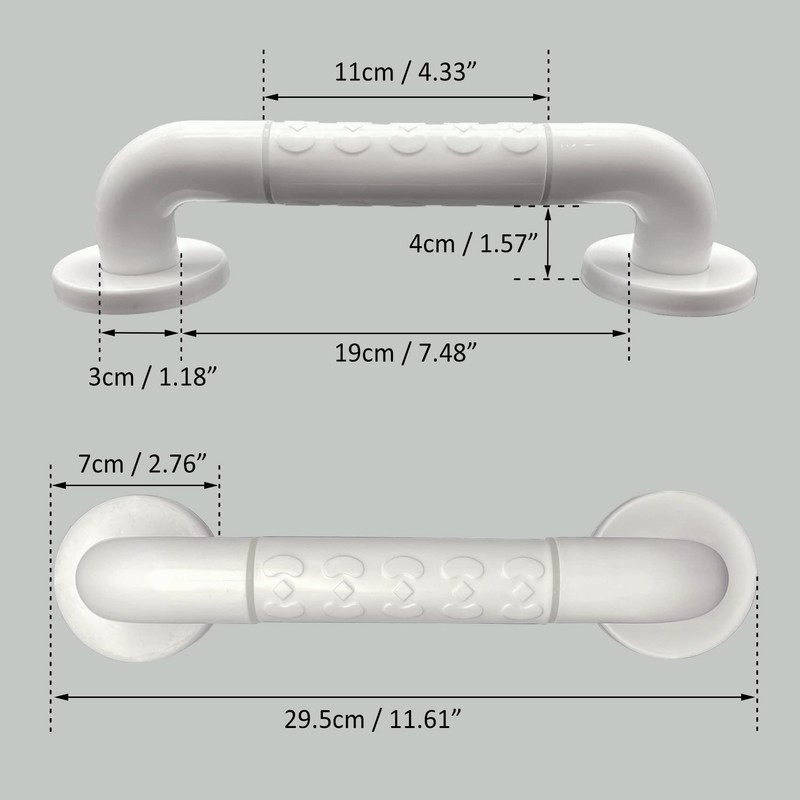Bathroom Grab Rail with Anti-Slip Grip and Luminous Circles Bath