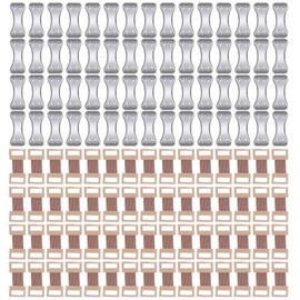 60 Pieces Elastic Bandage Buckles, 60 Pieces Metal Bandage Buckles, Elastic Bandage Clips, Four-Tooth Aluminum Buckles, Bandage Accessories