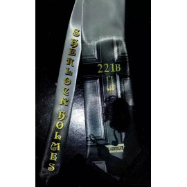 L@@K! Sherlock Holmes Neck Tie -  221 B Baker Street Crime Solver