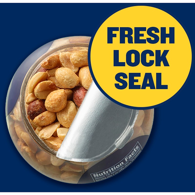 PLANTERS Dry Roasted Peanuts, Plant-Based Protein, Dry Roasted Peanut Snacks,