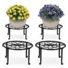 4 Pack Black Metal Potted Plant Stand for Indoor and