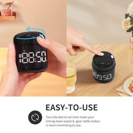 MeesMeek Digital Kitchen Timer,Countdown Countup Timer with Large LED Display Volume Adjustment,Timer for Cooking, Classroom Time for Kids and Teachers. (Black)