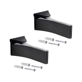 Gedotec Design Shelf Bracket, Wall Shelf Made of Metal, Black Anodised, Pack of 2, Shelf Brackets Heavy Duty, MAFOS, Shelf Thickness 6-30 mm, Shelf Support with Load Capacity up to 50 kg, Shelf