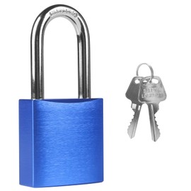 Diyife Padlock, [True Anti-Rust] [Solid Aluminium] 44 mm Long Shackle Security Lock Weatherproof with 2 Keys for Gym, Garage, Shed, Fence, Warehouse - Blue