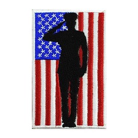 American Patch, Veteran Flag Patch, Soldier Patch, Rememberance Day Patch Embroidered Iron on Sew on Patch Badge for Clothes etc. 9x6cm