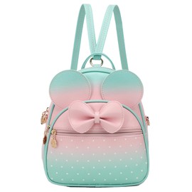KL928 Girls Mini Backpack Bowknot Polka Dot Cute Small Daypacks Convertible Shoulder Bag Purse for Women